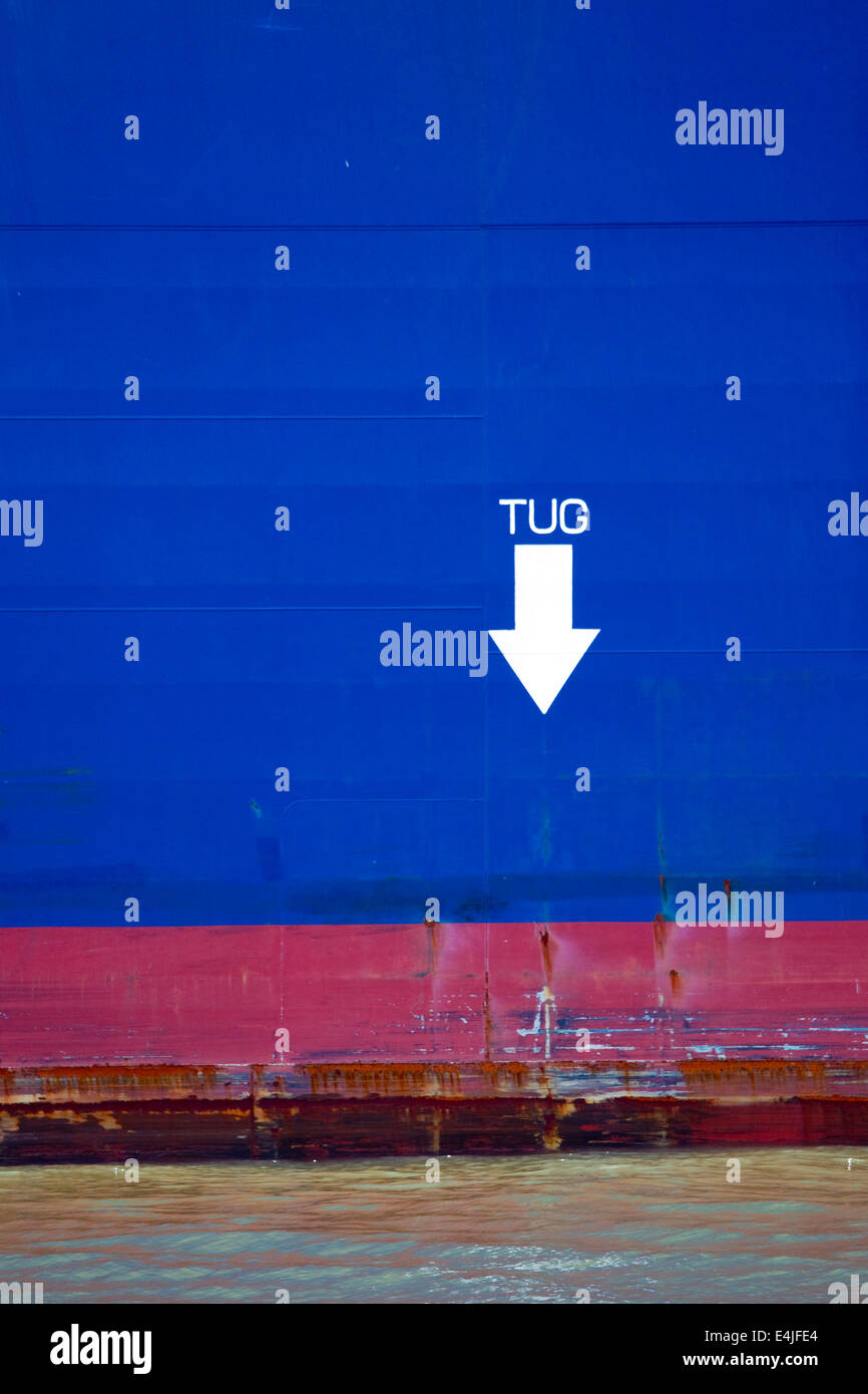 La flèche sur le remorqueur. Banque D'Images