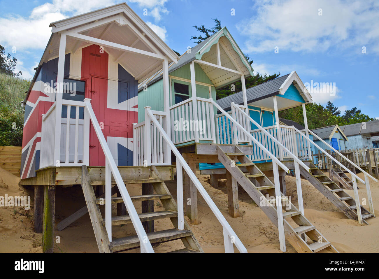 Cabines de plage de Wells Norfolk Royaume Uni Angleterre Banque D'Images