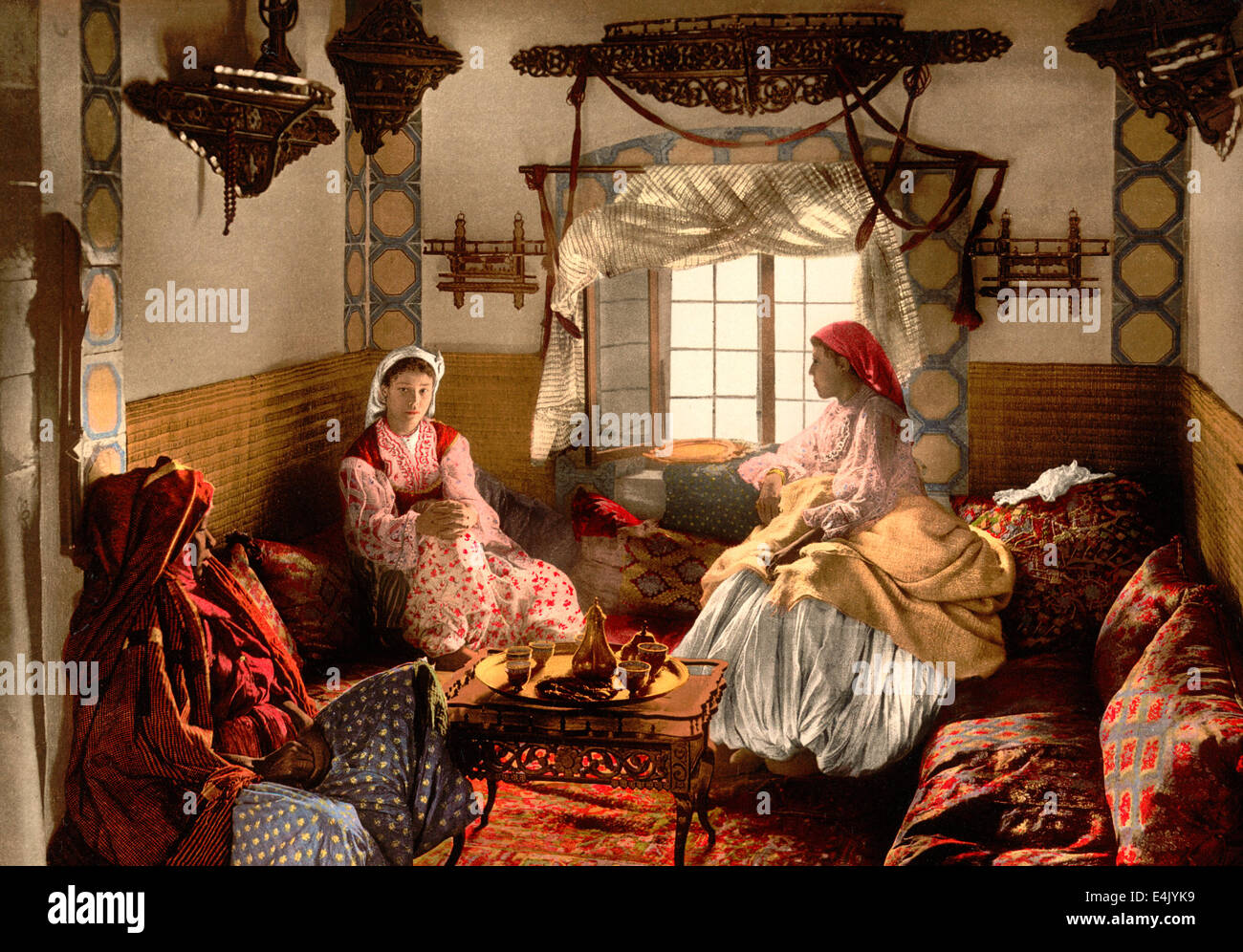 Les femmes mauresques distingués, Alger, Algérie, circa 1902 Banque D'Images