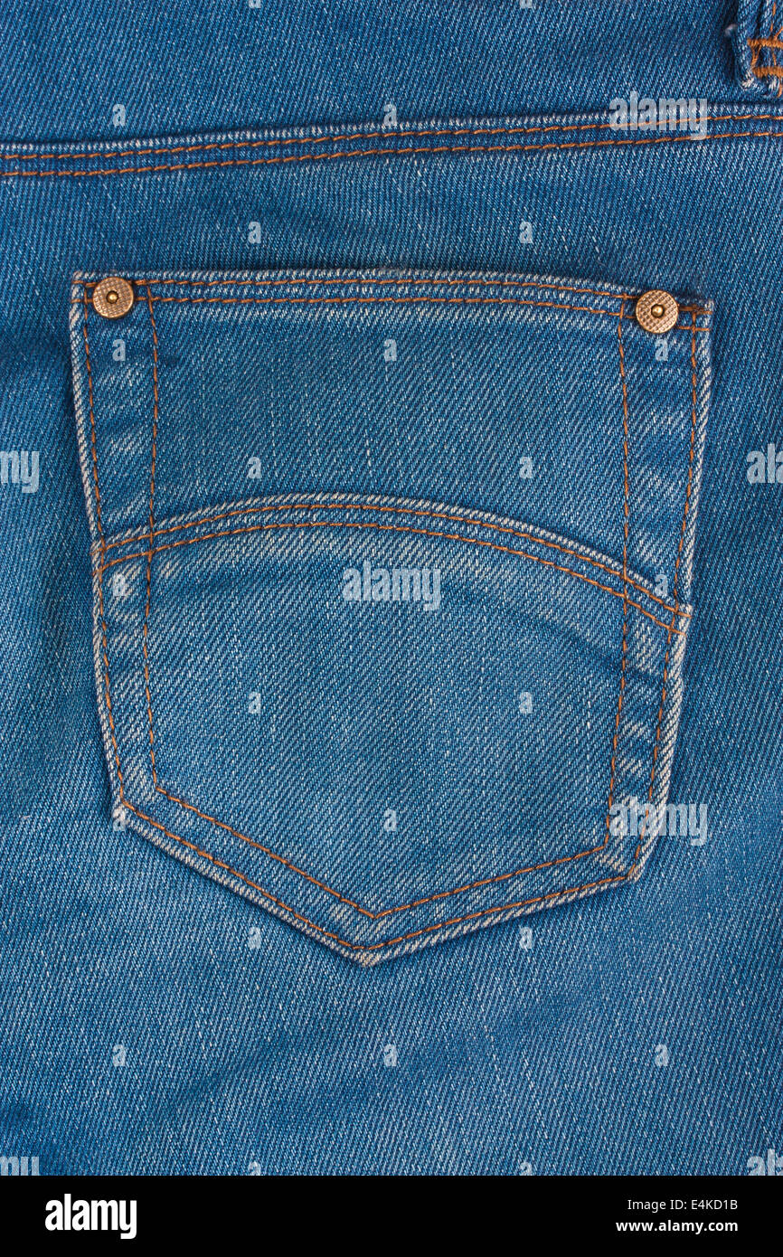 Blue denim avec poche vide Banque D'Images