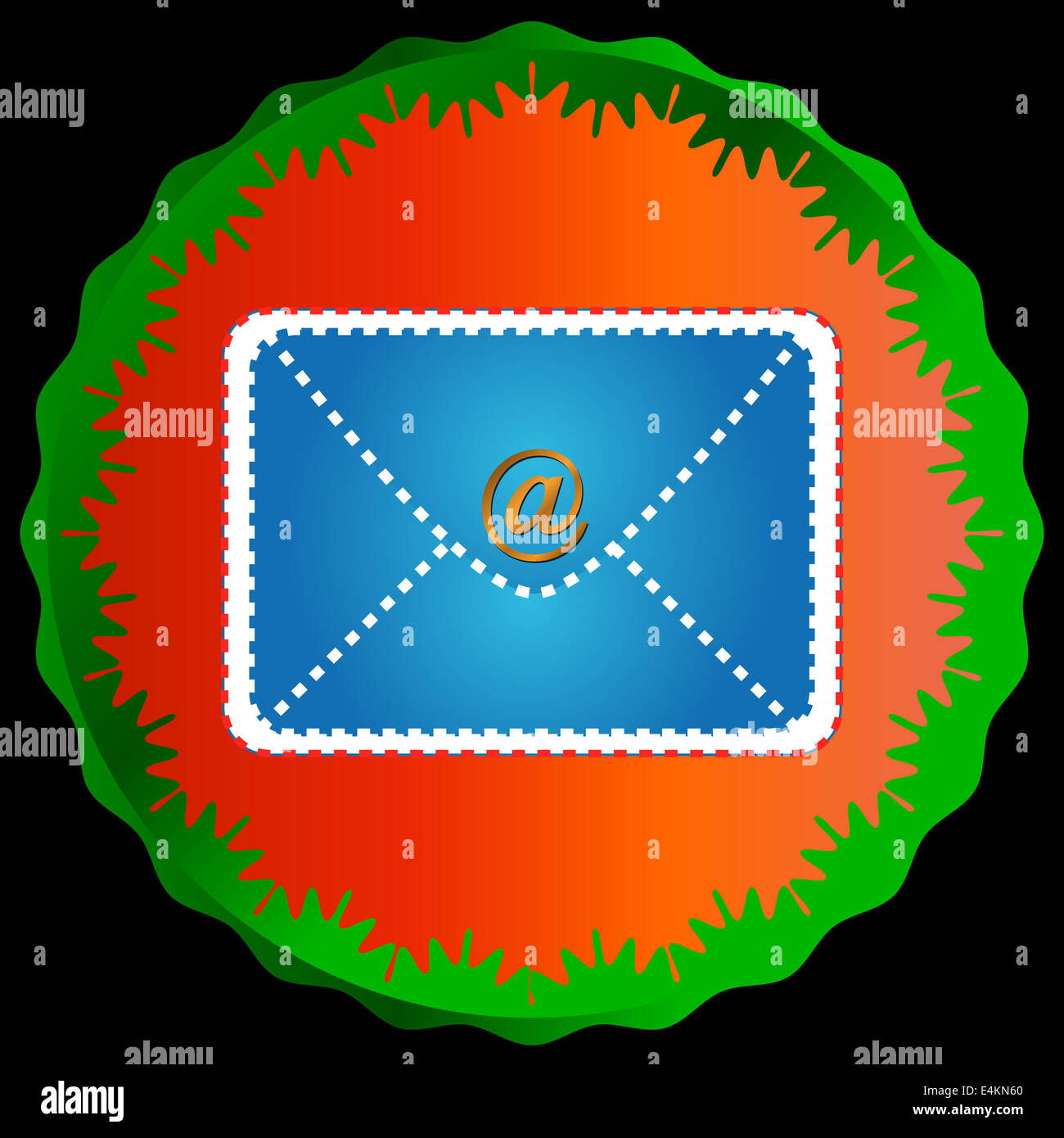 La lettre avec le symbole d'or Banque D'Images