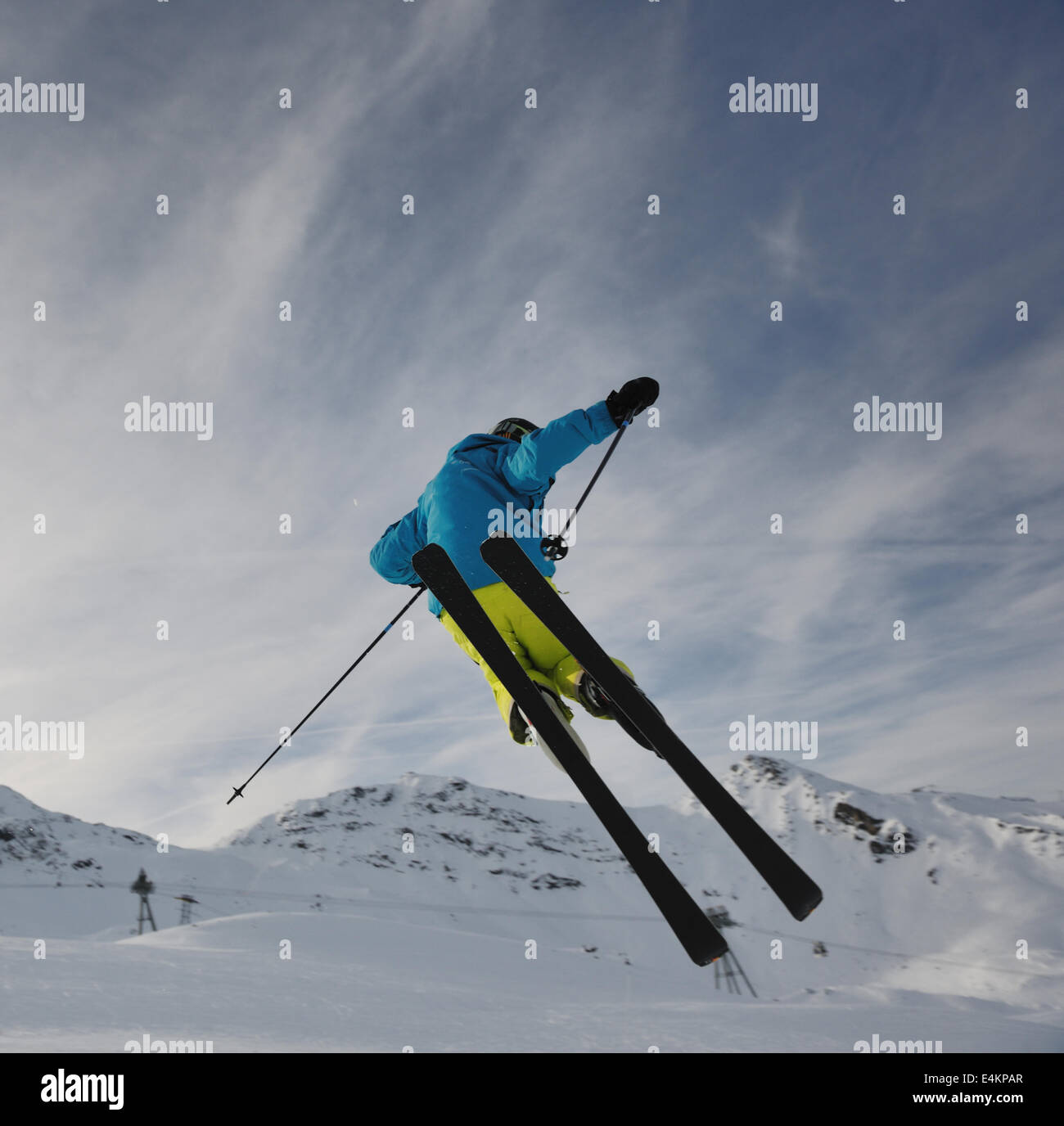 Saut à ski freestyle extrême Banque D'Images
