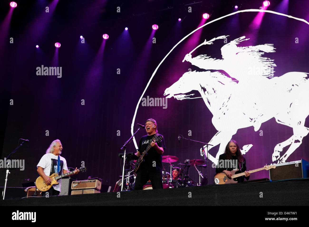 Neil Young et Crazty Horse Live à Hyde Park, Londres. Banque D'Images