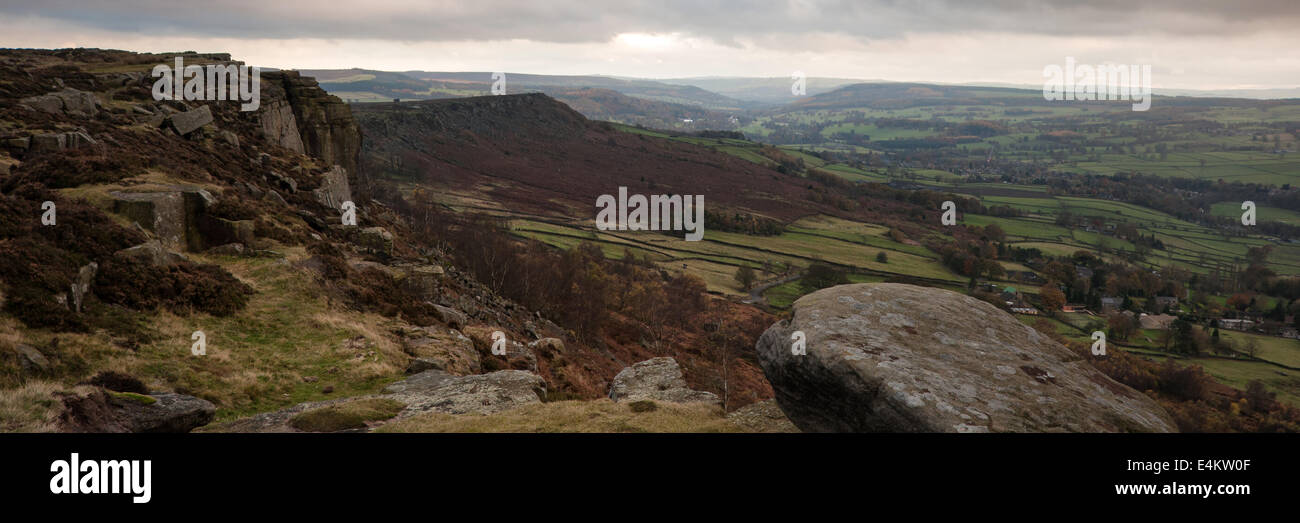 Paysage panoramique du parc national de Peak District en Angleterre à l'automne Banque D'Images