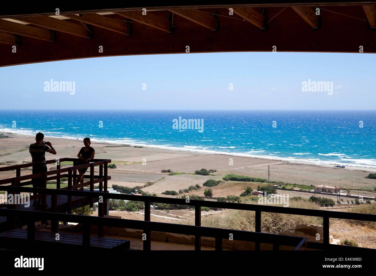KOURION, Chypre- juillet 13:touristes visiter Kourion à Chypre le 13 juillet 2014 Banque D'Images