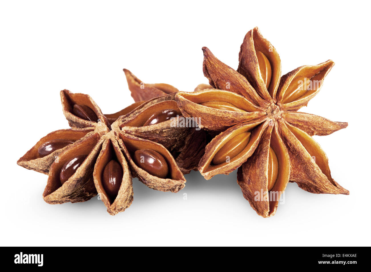 L'anis étoilé en libre sur fond blanc. Clipping Path Banque D'Images