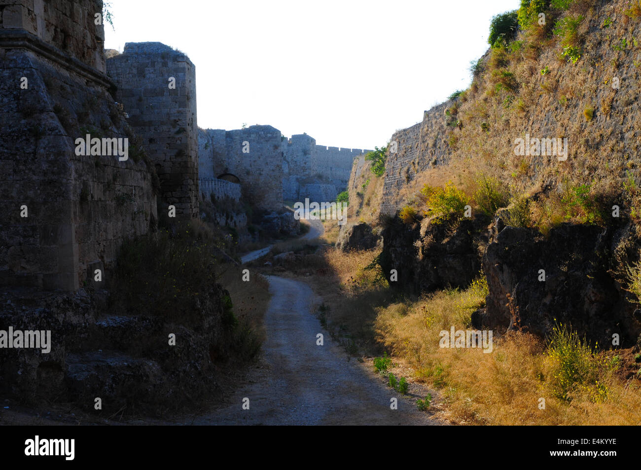 Fortifications de Rhodes, Grèce Banque D'Images