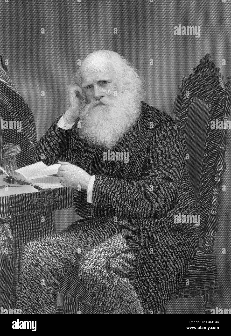 William Cullen Bryant, 1794 - 1878, un poète romantique, journaliste, Banque D'Images