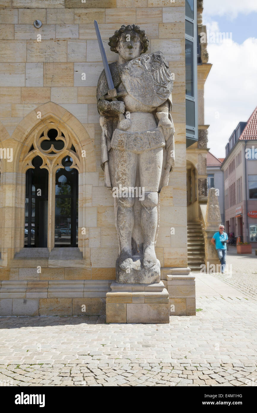 Statue de Roland à l'extérieur de ville, Halberstadt, Sachsen-Anhalt, Allemagne Banque D'Images