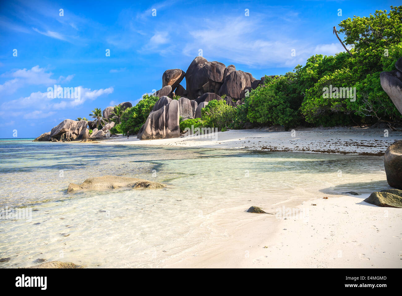 Superbe Anse Source d'argent Beach Banque D'Images