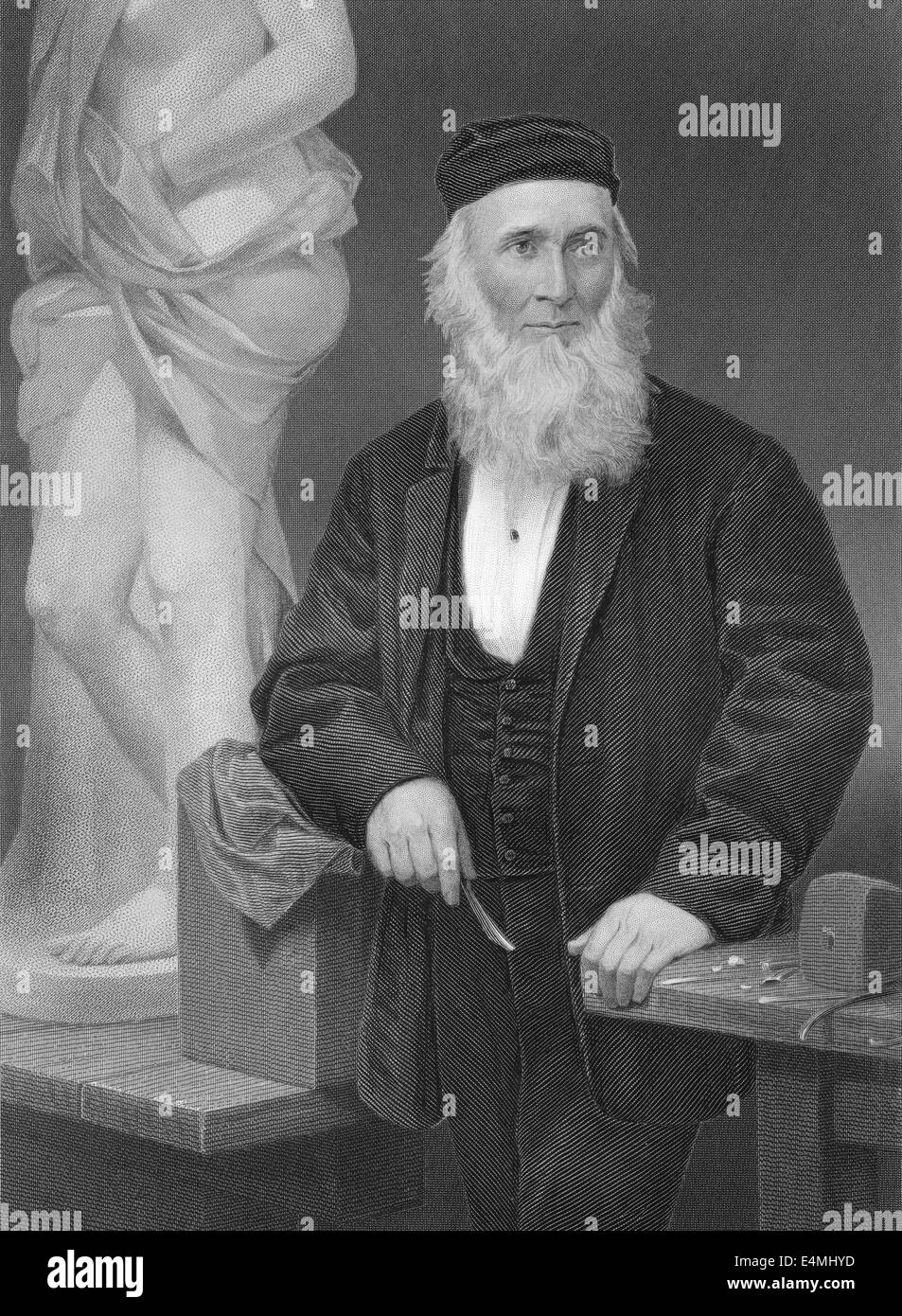 Hiram Powers, 1805 - 1873, un sculpteur néoclassique, Banque D'Images