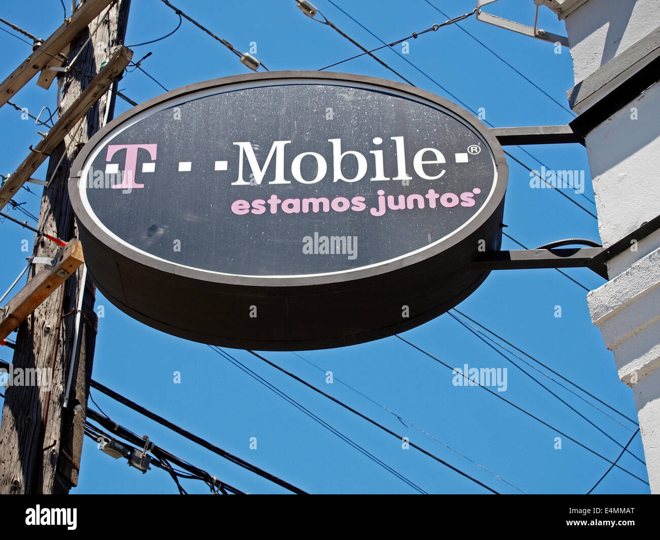 T Mobile store se connecter, Mission District, San Francisco Banque D'Images