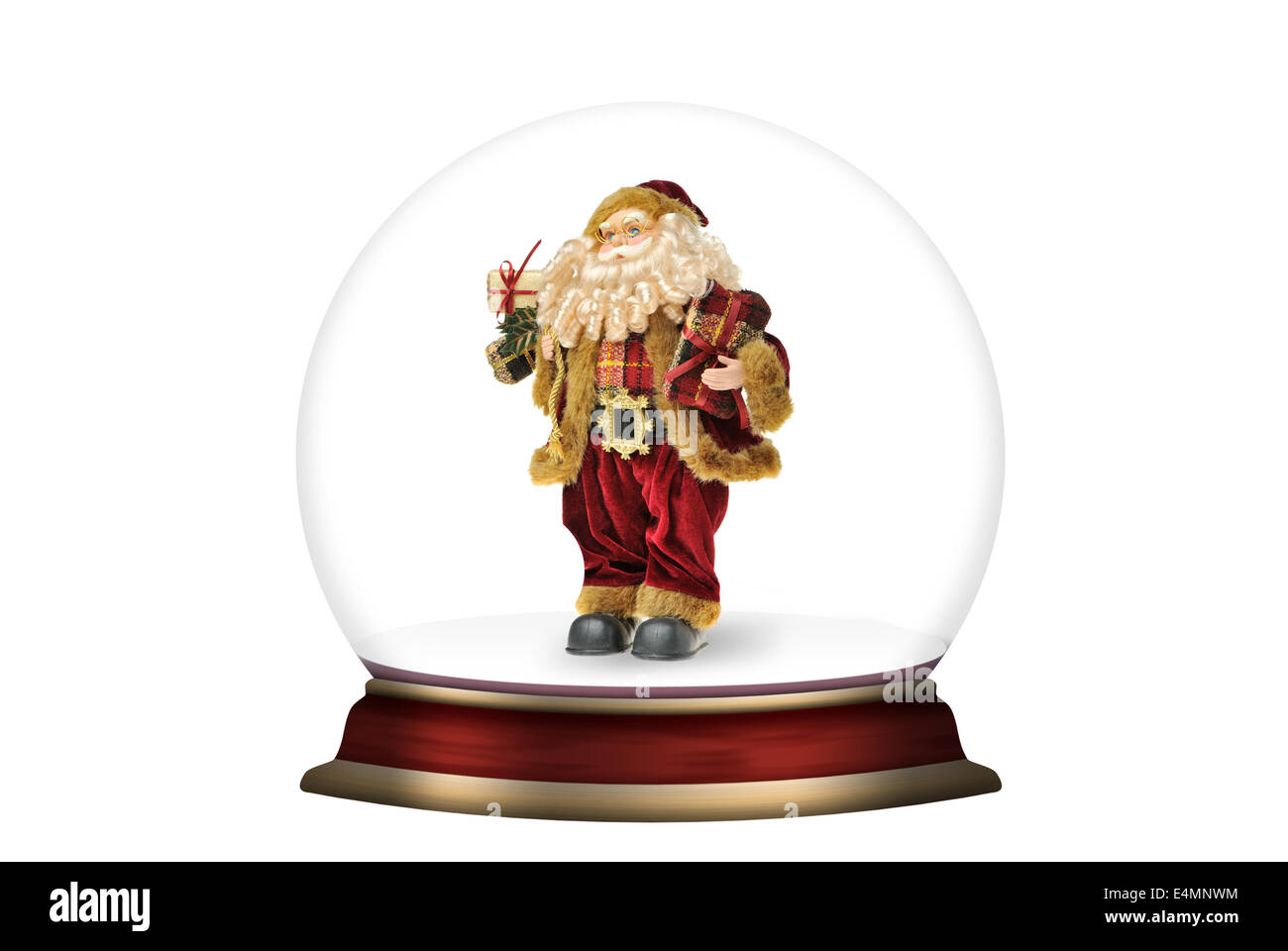 Sphère de verre isolé avec le Père Noël Banque D'Images