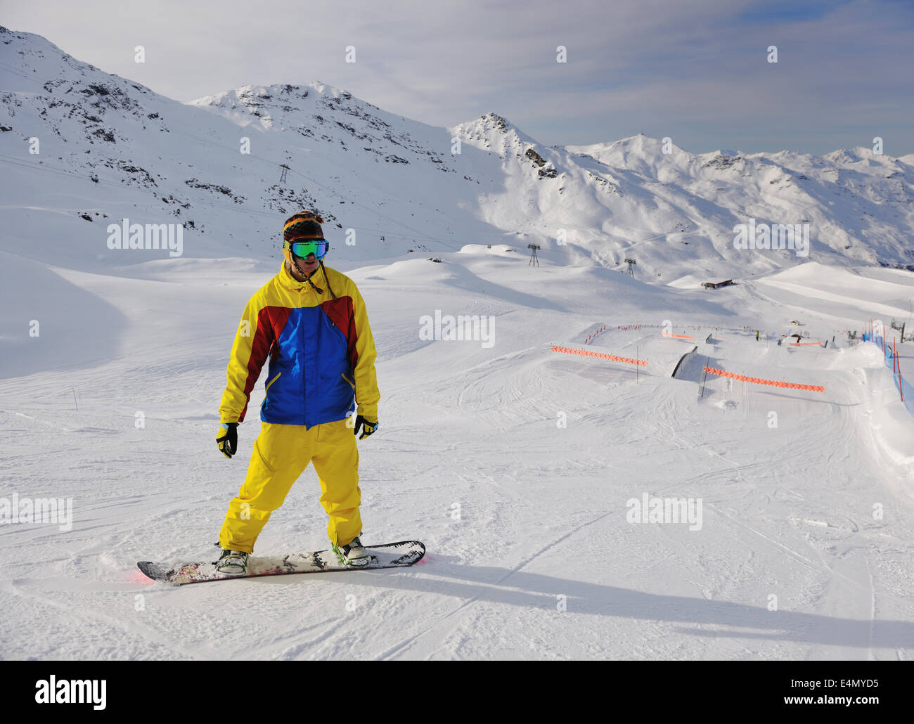 L'hiver ski Neige Banque D'Images