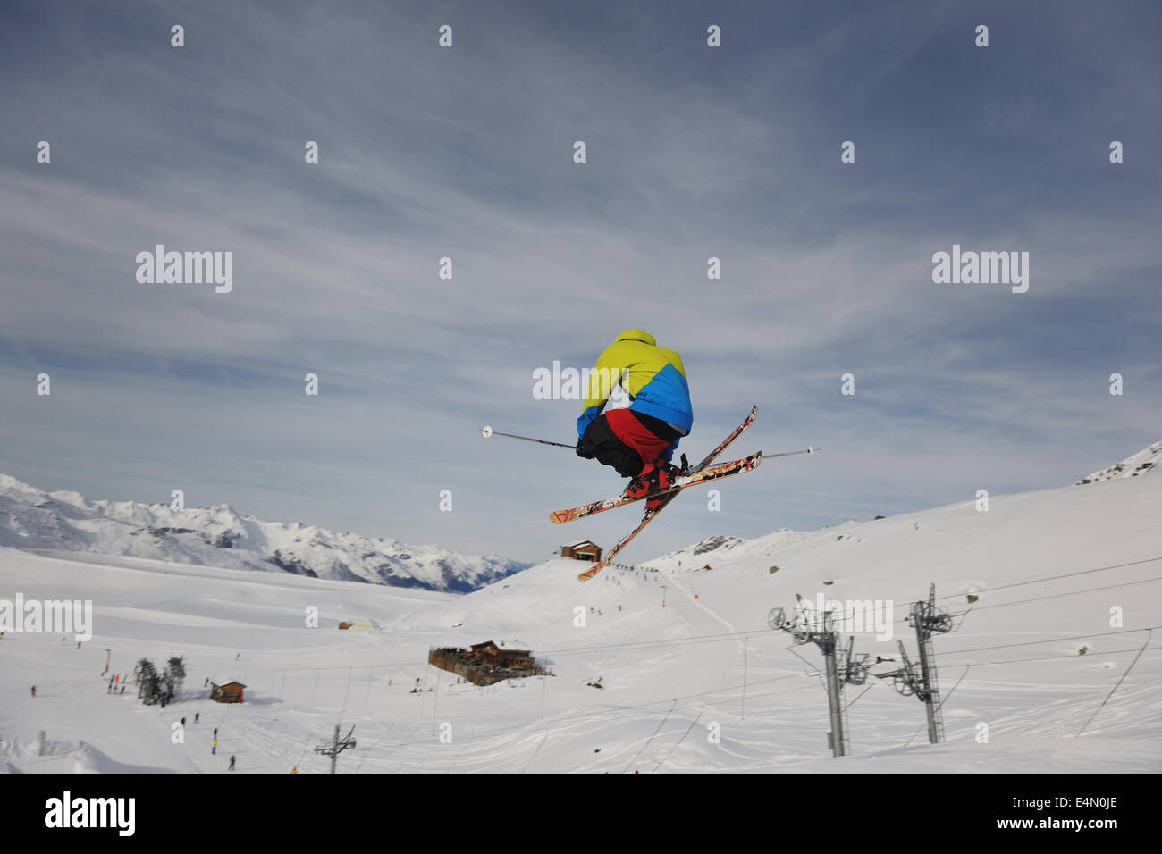 Saut à ski freestyle extrême Banque D'Images