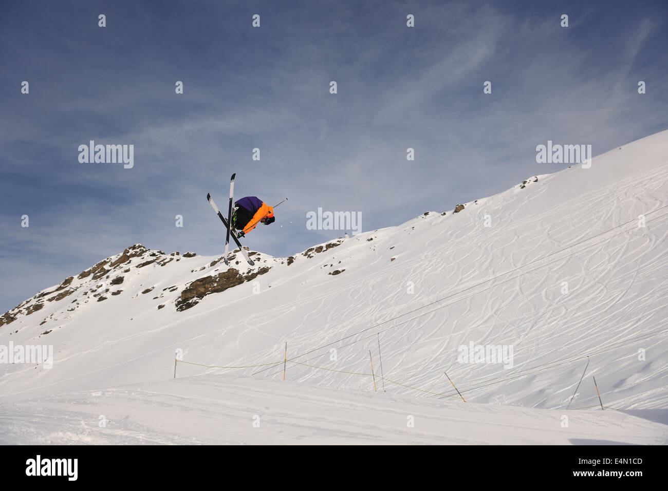 Saut à ski freestyle extrême Banque D'Images