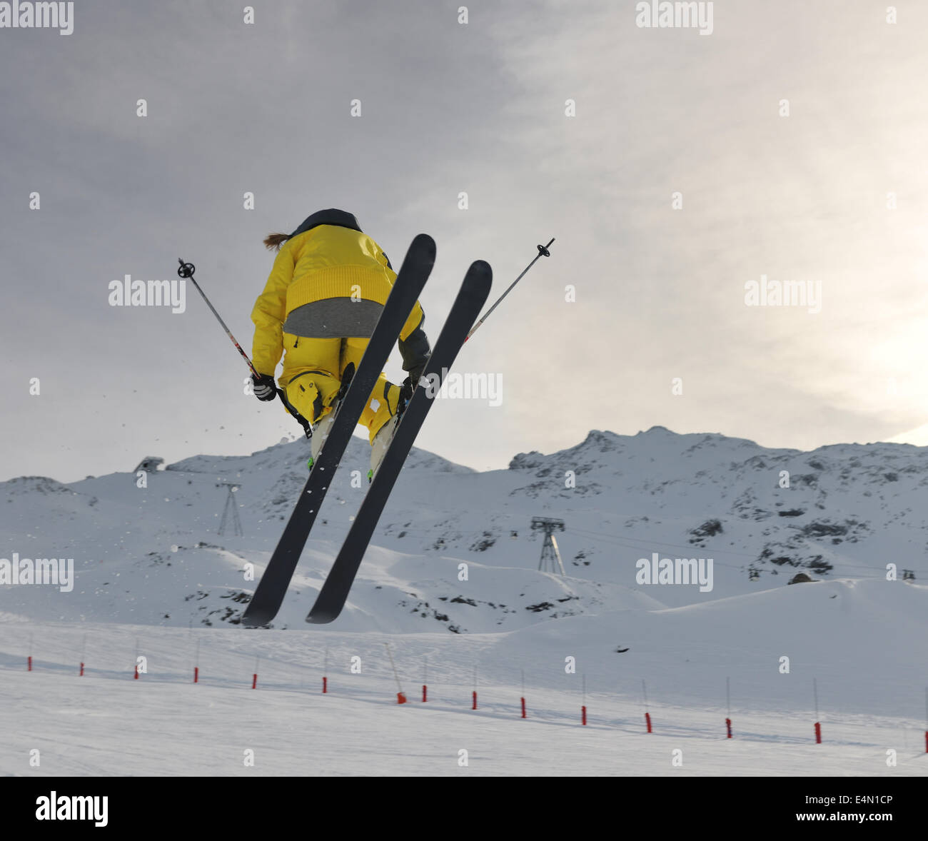 Saut à ski freestyle extrême Banque D'Images