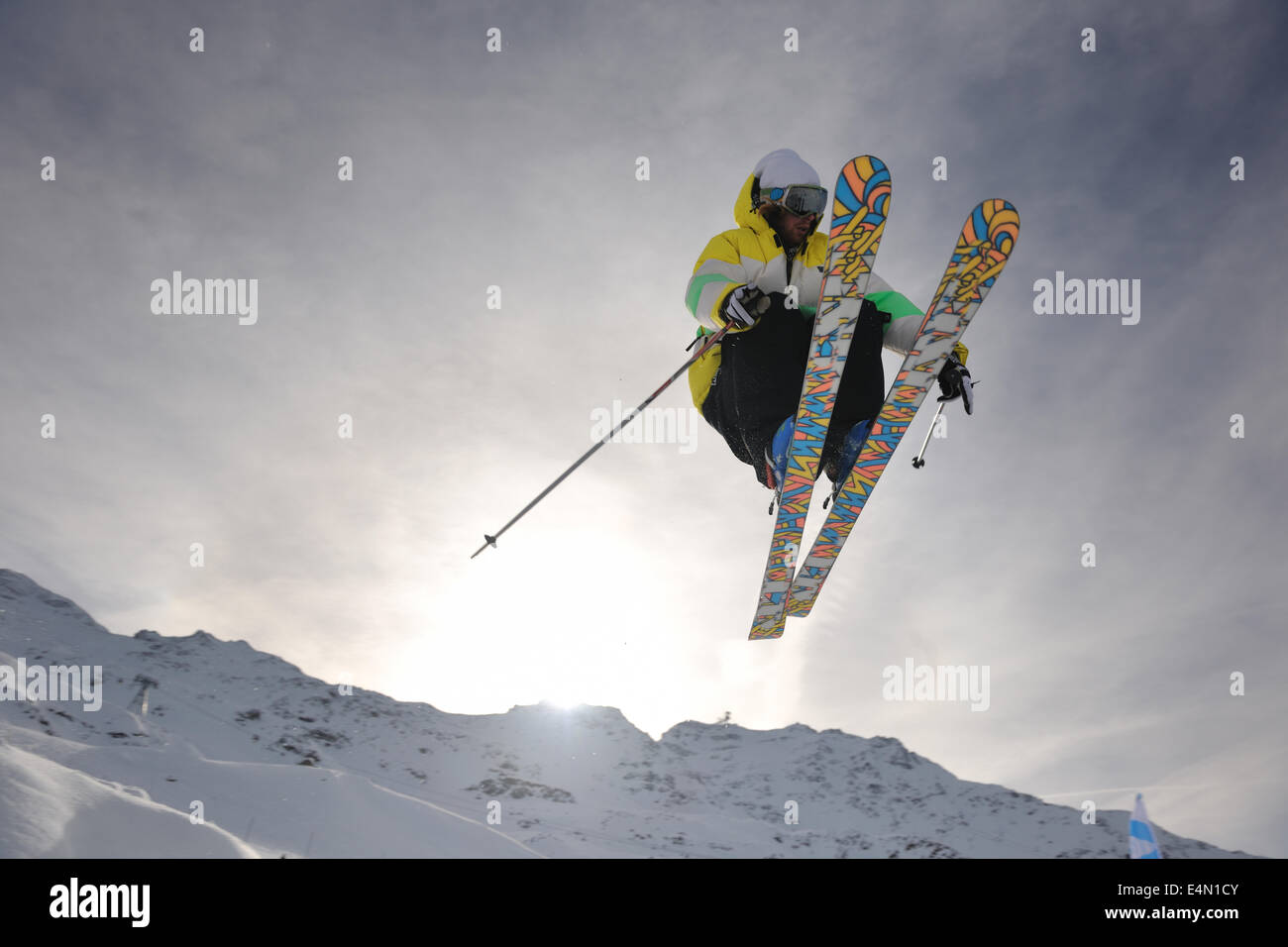 Saut à ski freestyle extrême Banque D'Images