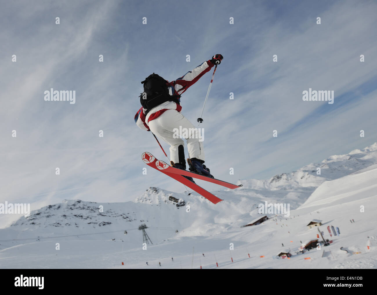 Saut à ski freestyle extrême Banque D'Images