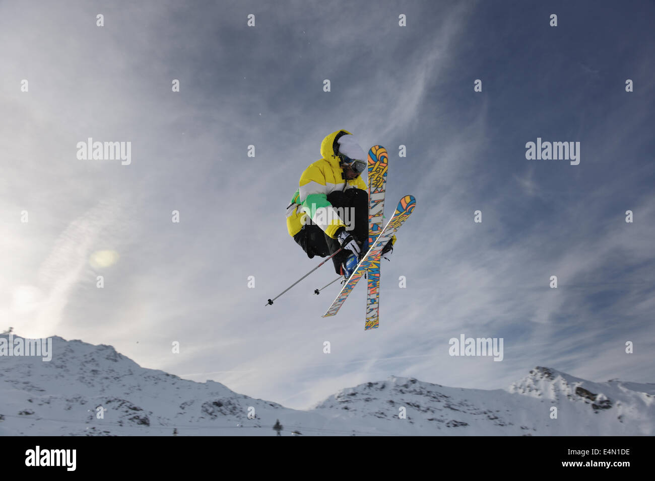 Saut à ski freestyle extrême Banque D'Images