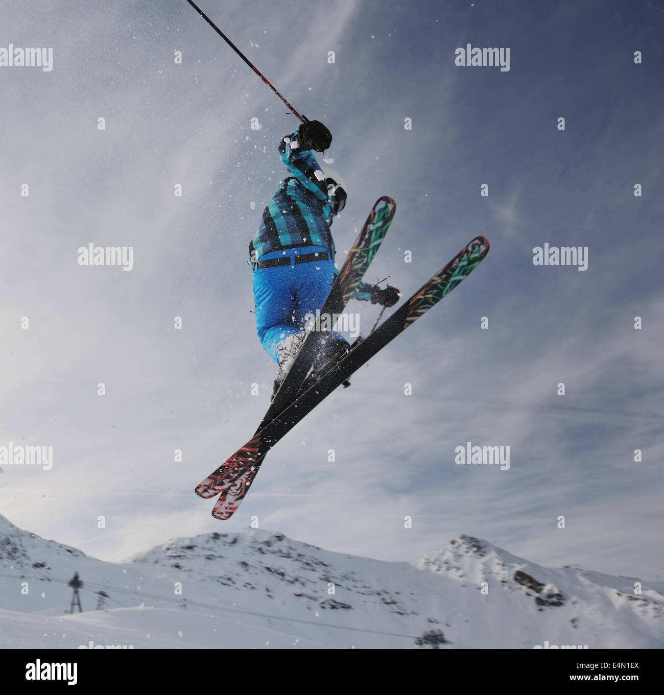 Saut à ski freestyle extrême Banque D'Images