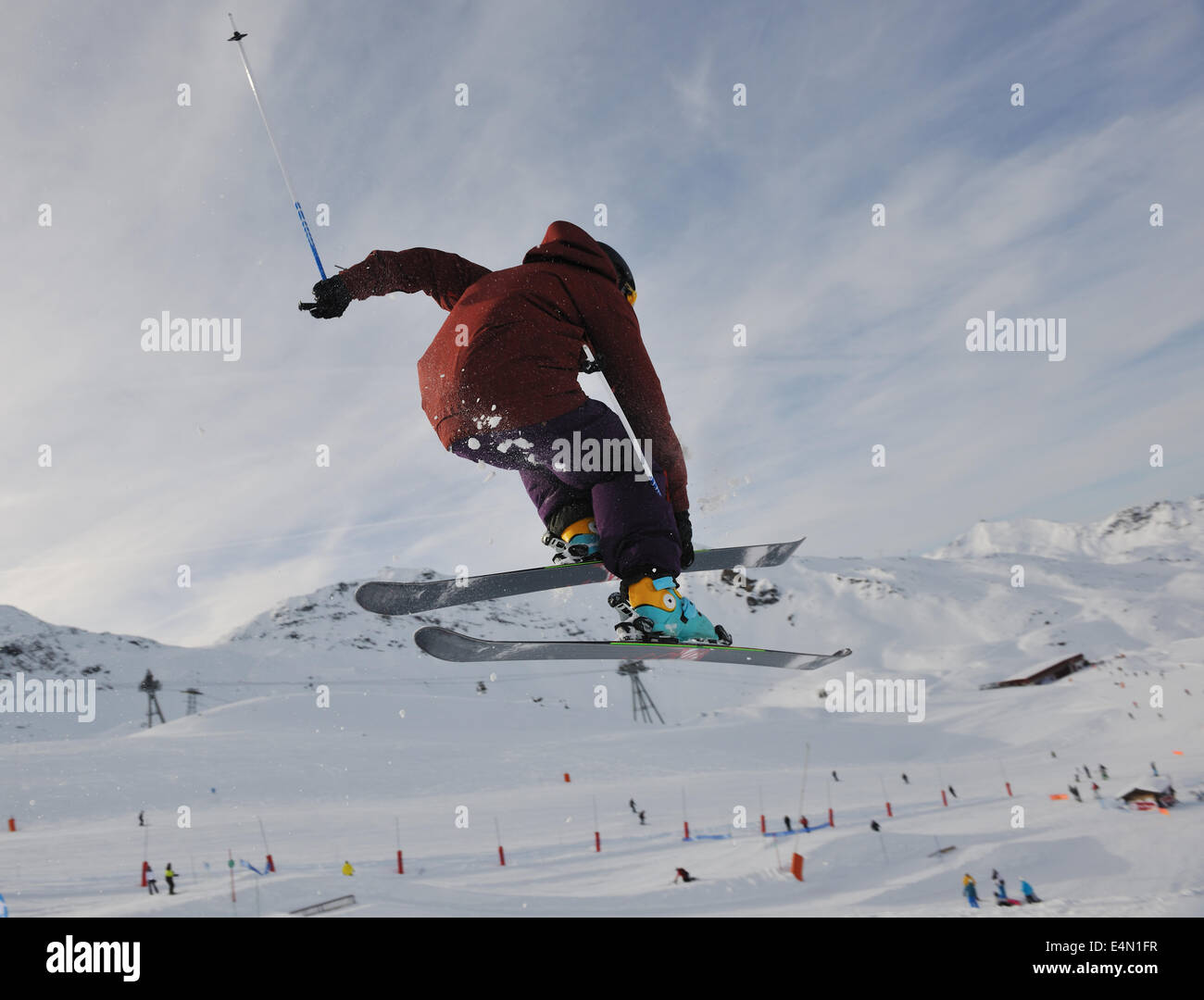 Saut à ski freestyle extrême Banque D'Images