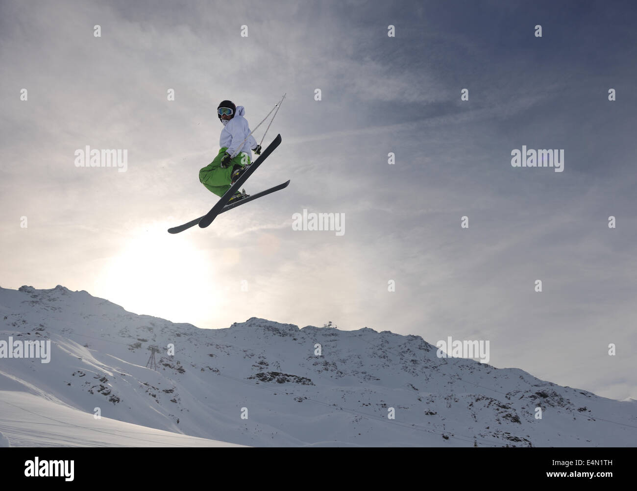 Saut à ski freestyle extrême Banque D'Images