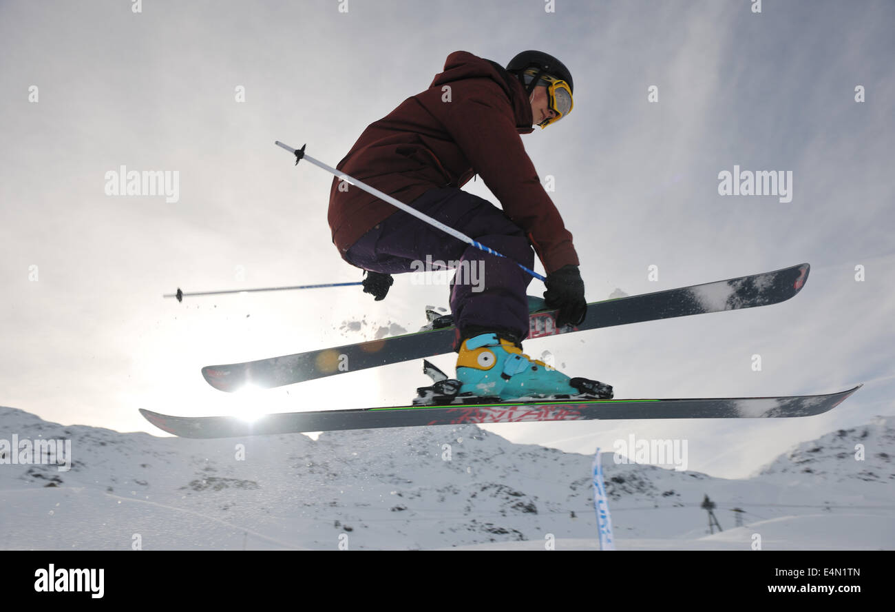 Saut à ski freestyle extrême Banque D'Images