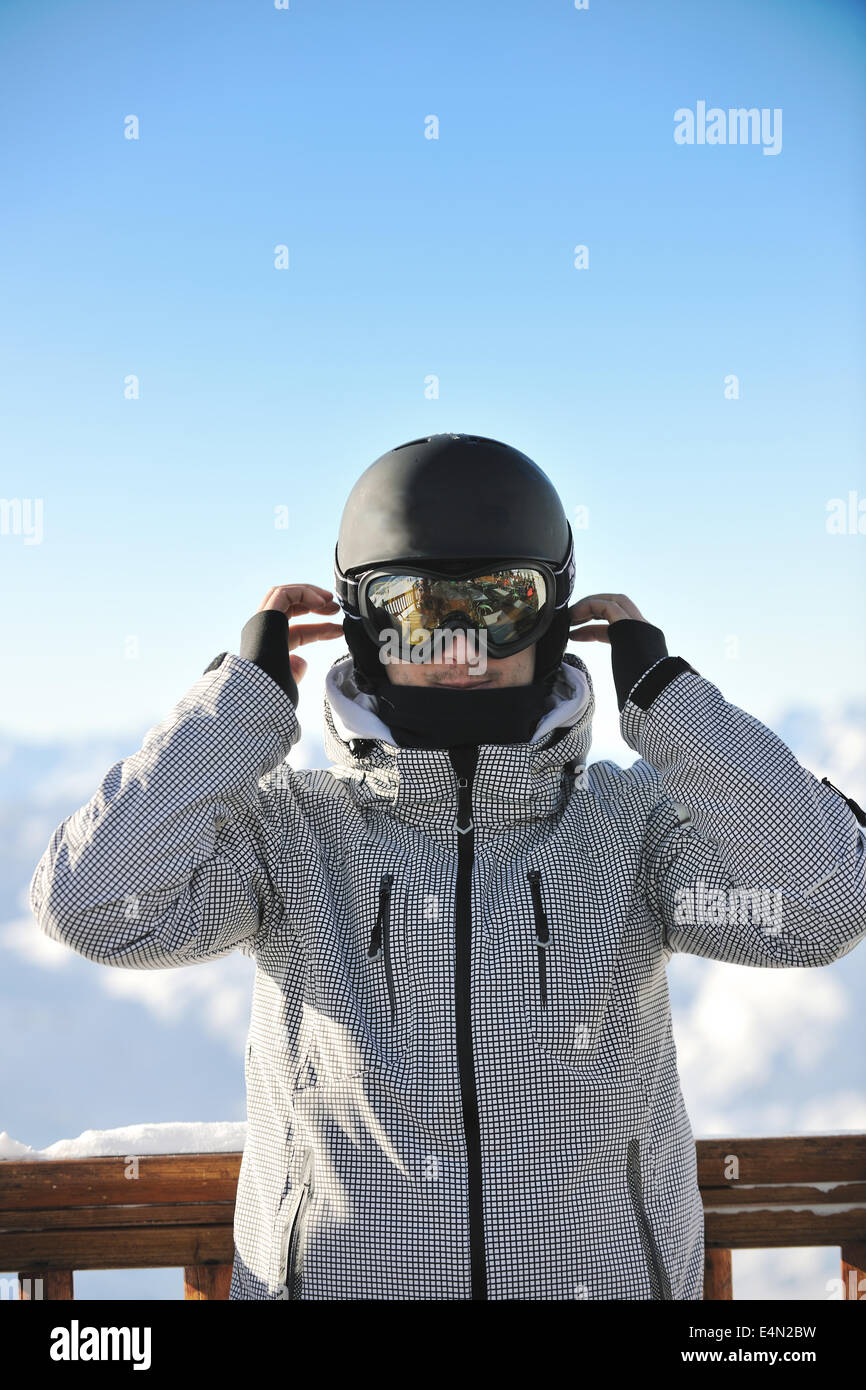 L'hiver ski Neige Banque D'Images