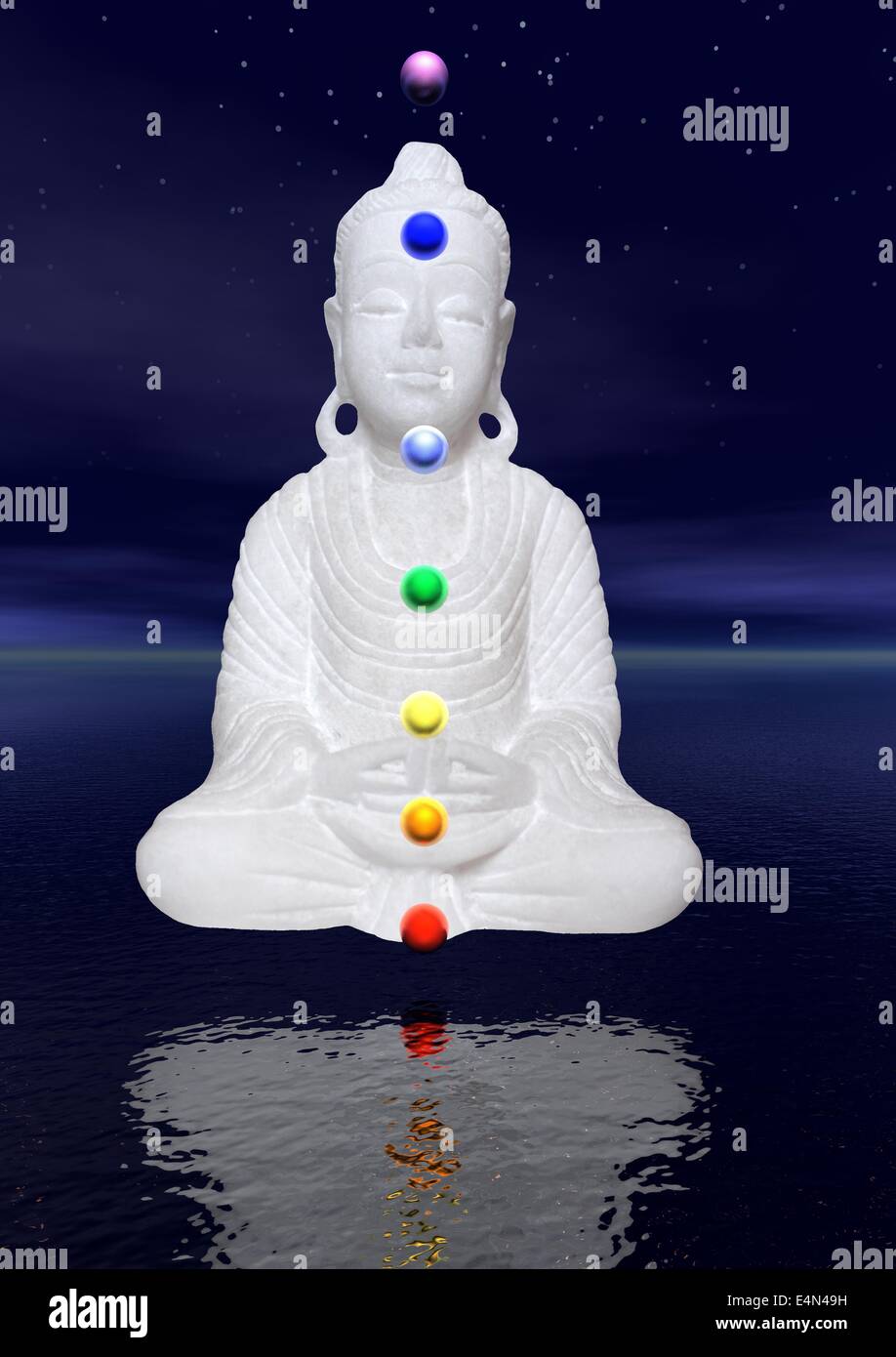 Bouddha et chakras Banque D'Images