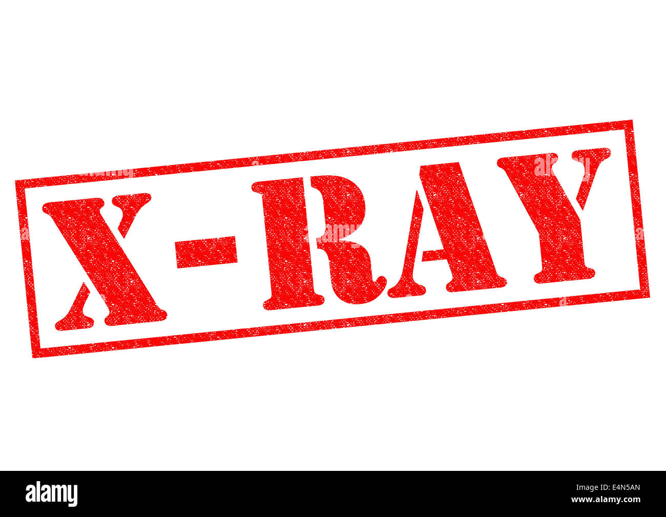 X-RAY de tampon en caoutchouc rouge sur un fond blanc. Banque D'Images