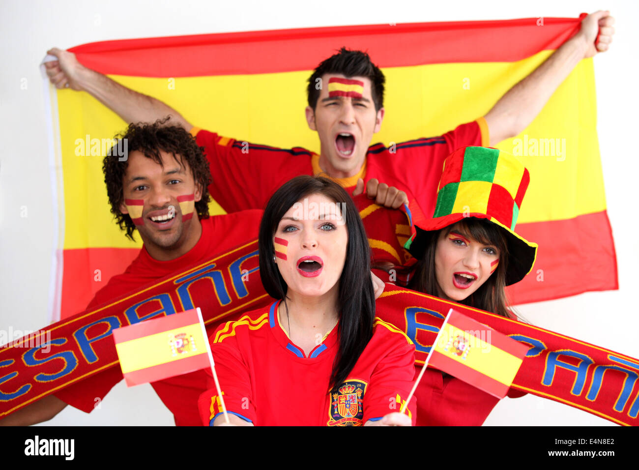 Les supporters de football espagnol Banque D'Images