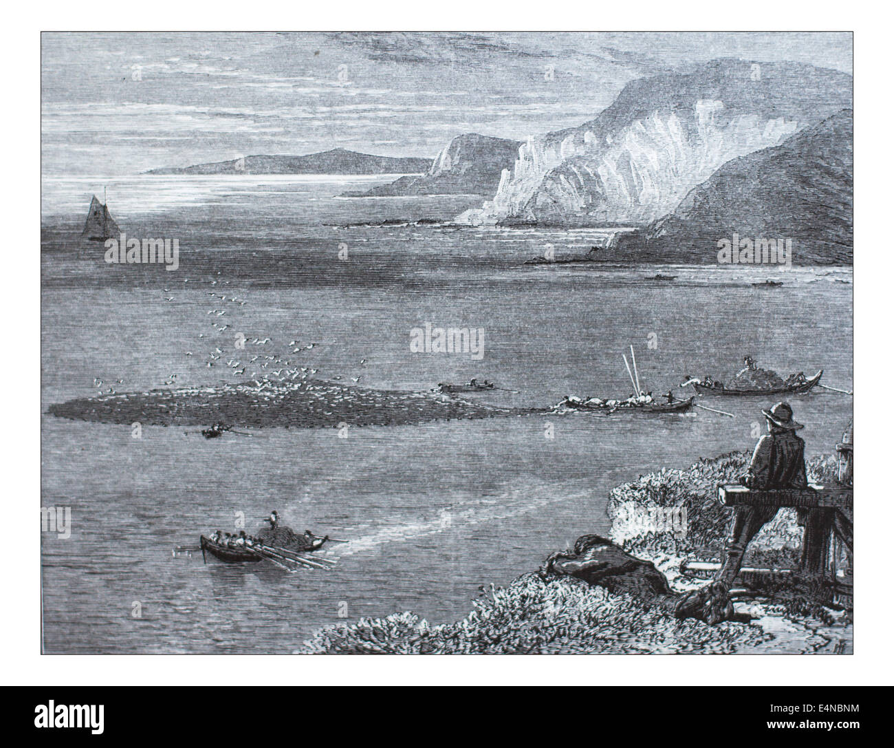 Pêche à la sardine du lézard Illustration de 'les îles britanniques - Cassell & Petter Galpin Partie 10 Europe pittoresque. 1877 L'Europe était un pittoresque' l'illustre série de magazines publiés par Cassell, Petter, Galpin & Co. de Londres, Paris et New York en 1877. Les publications touristiques représenté en Europe hante, avec des descriptions de texte et de l'acier et de gravures sur bois par d'éminents artistes de l'époque, tels que Harry Fenn, William H J Boot, Thomas C. L. Rowbotham, Henry T. Green , Myles B. Foster, John Mogford , David H. McKewan, William L. Leitch, Edmund M. Wimperis et Joseph B. Smith. Banque D'Images