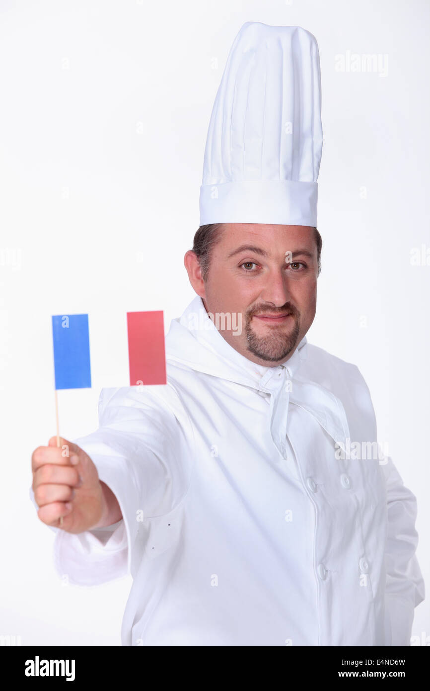 Agiter un drapeau Français Chef Banque D'Images