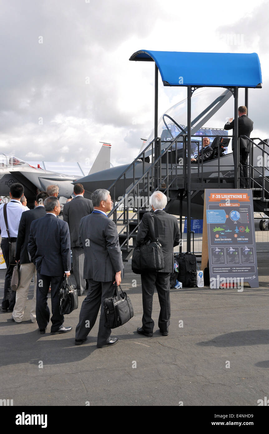 Lockheed Martin F-35 Lightning II JSF au Farnborough International Airshow. Business Trade Show. Foire aux armements militaires Banque D'Images