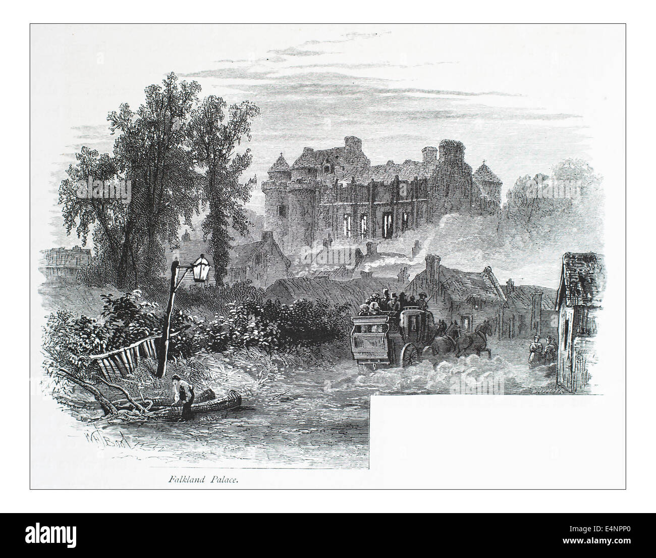 Palais de Falkland, îles Falkland en Fife.  Illustration de 'les îles britanniques - Cassell & Petter Galpin Partie 19 Europe pittoresque. 1877 L'Europe était un pittoresque' l'illustre série de magazines publiés par Cassell, Petter, Galpin & Co. de Londres, Paris et New York en 1877. Les publications touristiques représenté en Europe hante, avec des descriptions de texte et de l'acier et de gravures sur bois par d'éminents artistes de l'époque, tels que Harry Fenn, William H J Boot, Thomas C. L. Rowbotham, Henry T. Green , Myles B. Foster, John Mogford , David H. McKewan, William L. Leitch, Edmund M. Wimperis et Joseph B. Smith. Banque D'Images