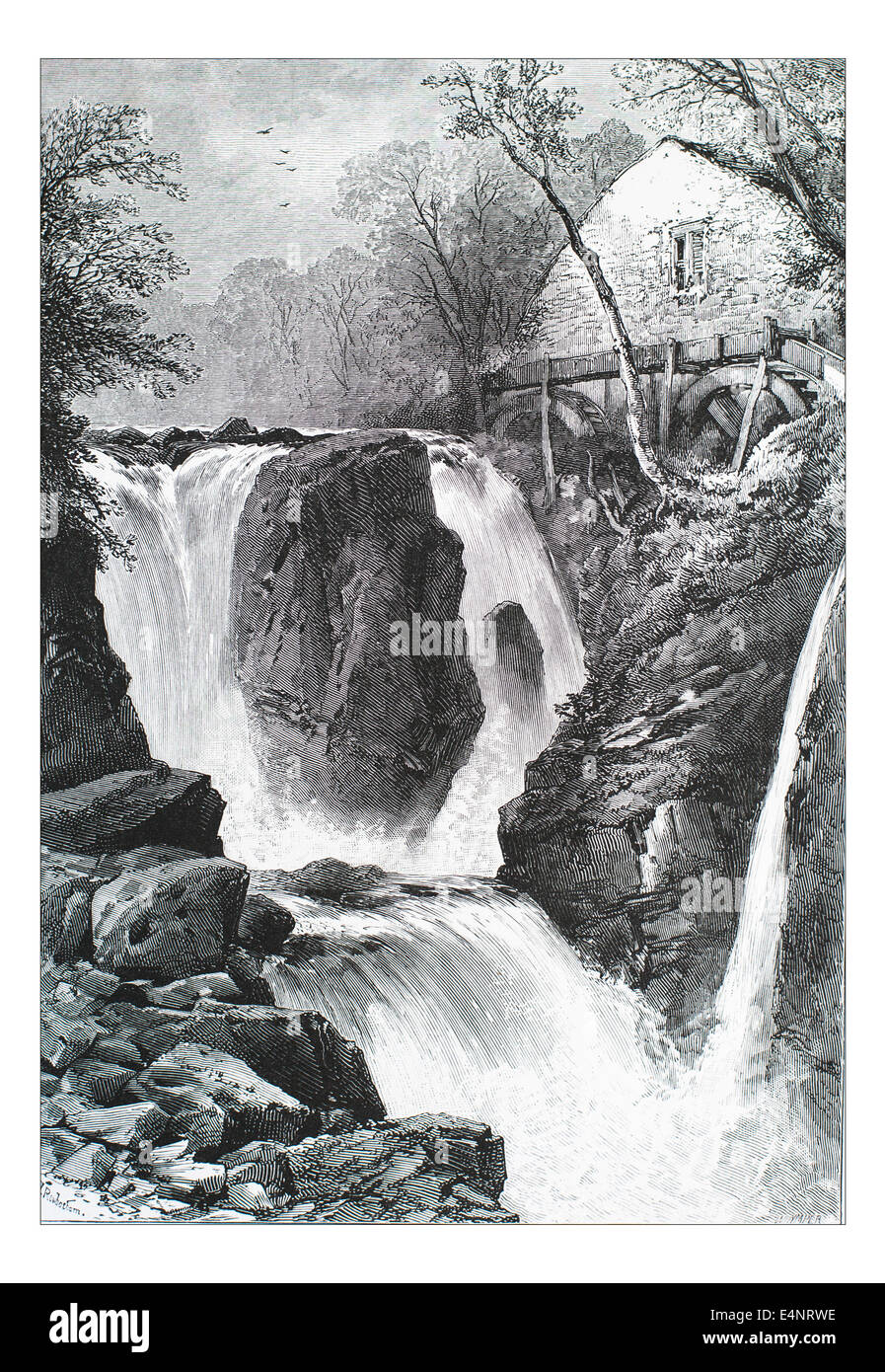 Pandy Mill et l'automne près de Bettws-y-coed, au Pays de Galles Illustration de 'les îles britanniques - Cassell & Petter Galpin Partie 19 Europe pittoresque. L'Europe était un pittoresque illustré Ensemble de magazines publiés par Cassell, Petter, Galpin & Co. de Londres, Paris et New York en 1877. Les publications touristiques représenté en Europe hante, avec des descriptions de texte et de l'acier et de gravures sur bois par d'éminents artistes de l'époque, tels que Harry Fenn, William H J Boot, Thomas C. L. Rowbotham, Henry T. Green , Myles B. Foster, John Mogford , David H. McKewan, William L. Leitch, Edmund M. Wimperis et Joseph B. Smith. Banque D'Images