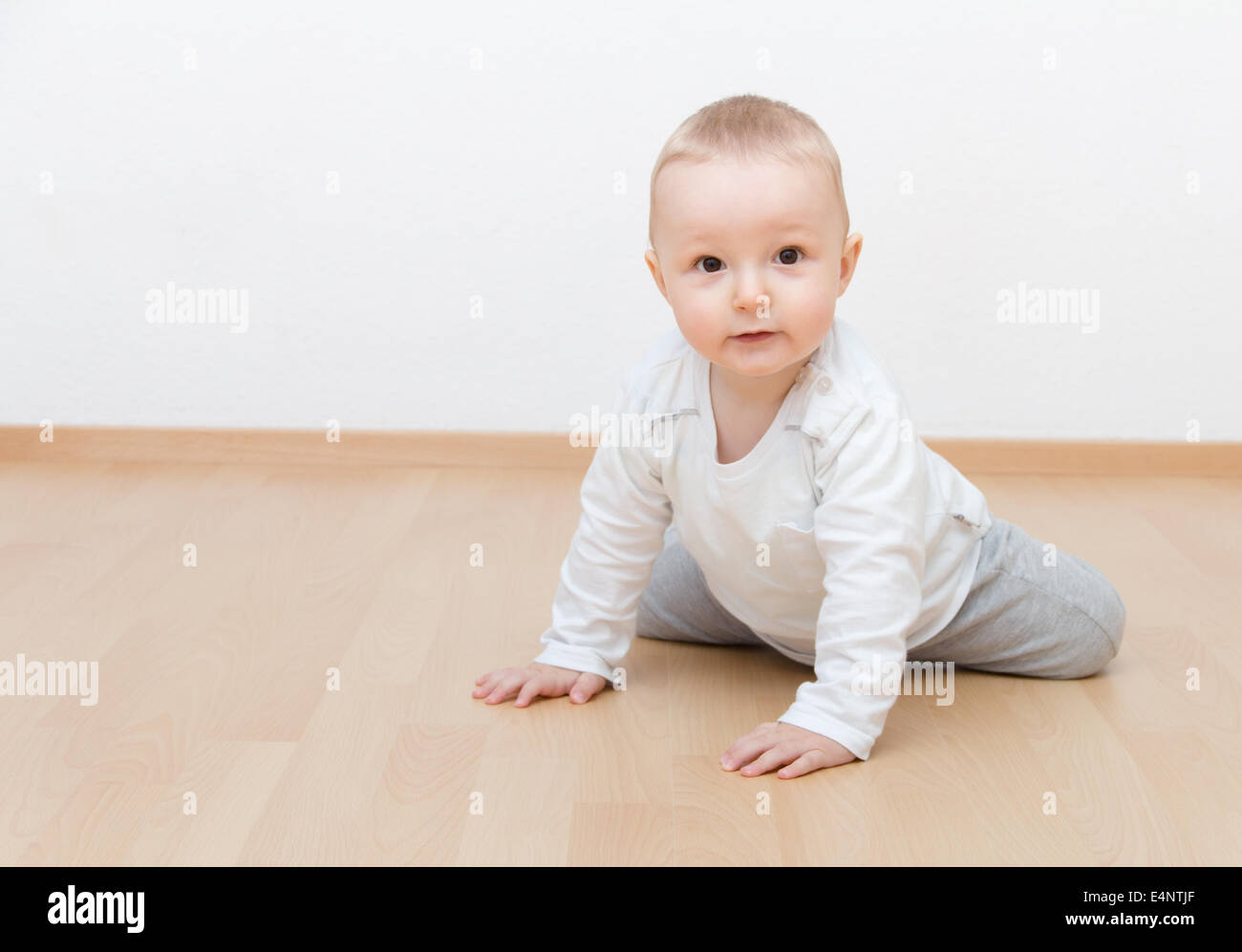 Little baby boy crawling Banque D'Images