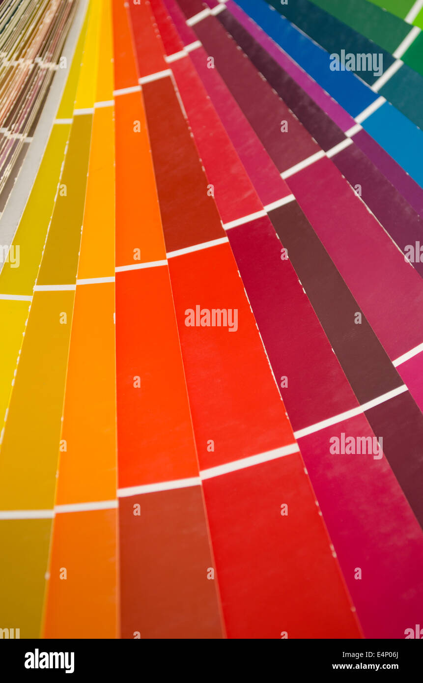 Palette de couleurs de différentes teintes de rouge Banque D'Images