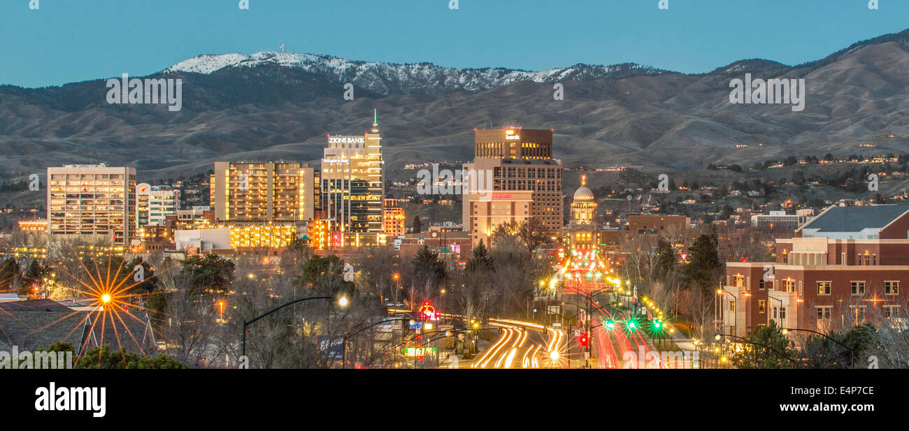 Le centre-ville de Boise, Idaho. Ligne d'horizon. Banque D'Images