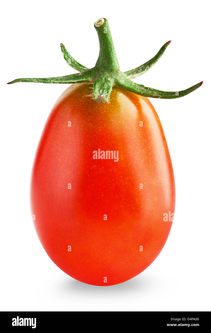 Petite tomate cerise sur fond blanc. Clipping Path Banque D'Images