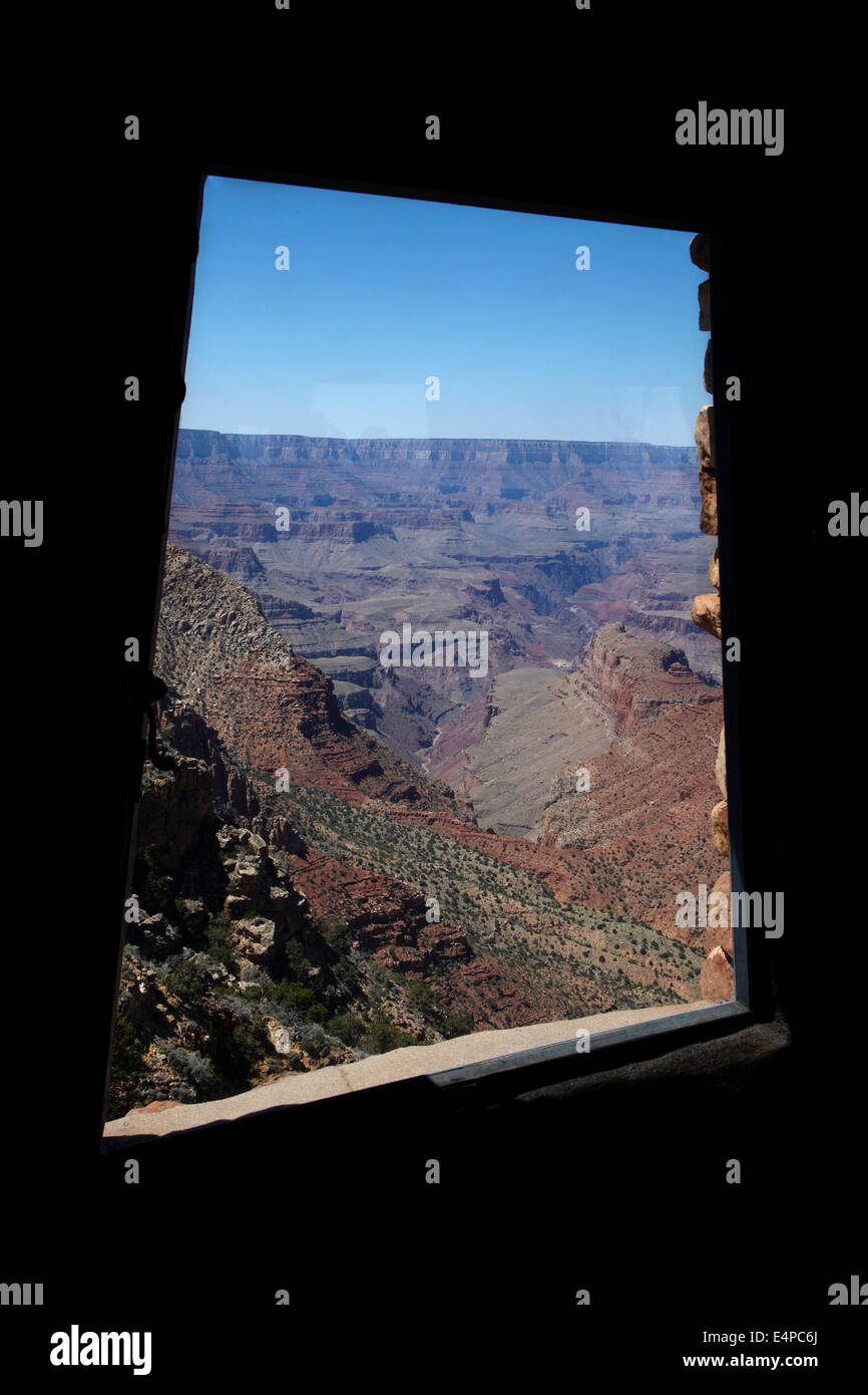 Grand Canyon vu de tour de guet (1932), Desert View, East Rim Drive, le Parc National du Grand Canyon, Arizona, USA Banque D'Images