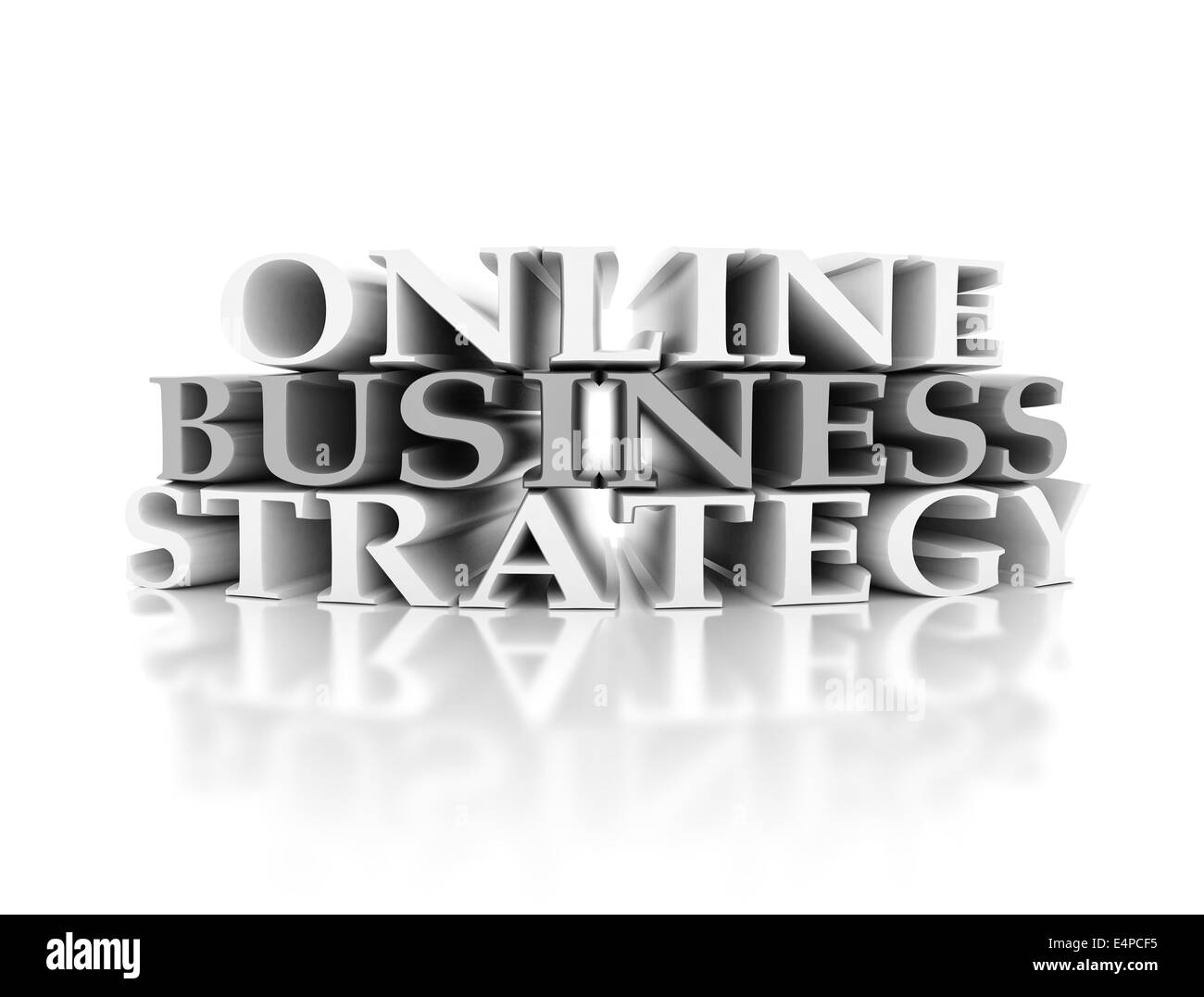 Stratégie d'affaires en ligne3D texte Banque D'Images