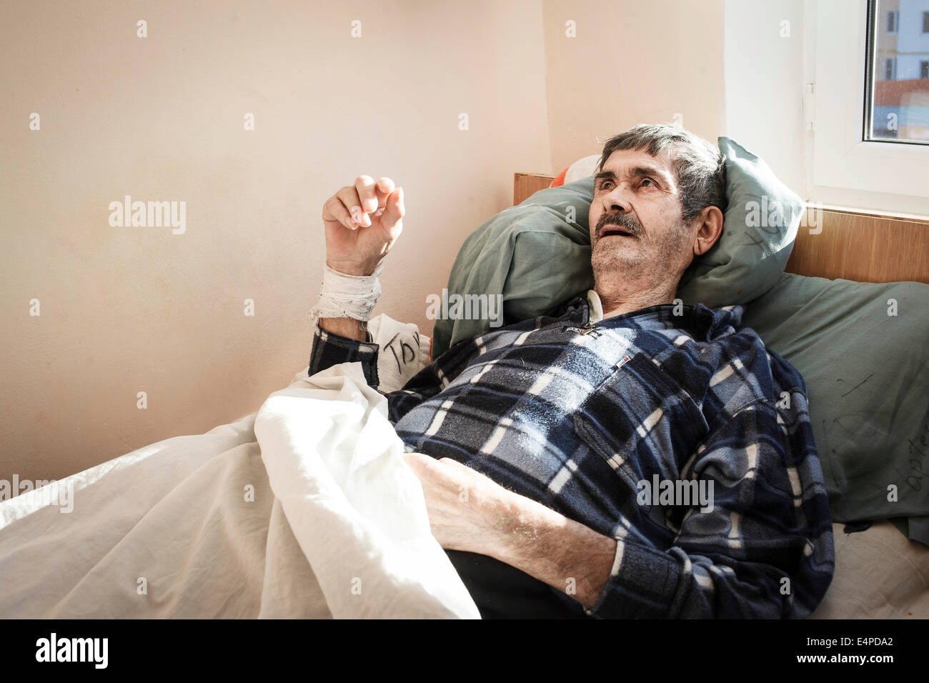 La tuberculose et le VIH en Moldova, Ward, de l'hôpital d'Draganiuc Chiril, Chișinău, Moldova Banque D'Images