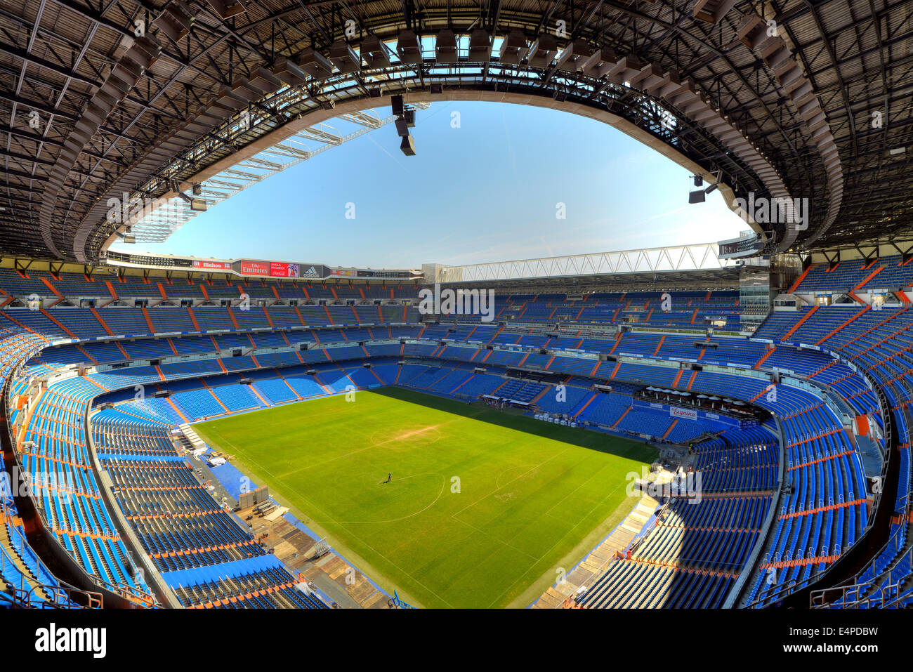 Sommaire, stade Santiago Bernabeu du Real Madrid football club, Chamartín, Madrid, Espagne Banque D'Images
