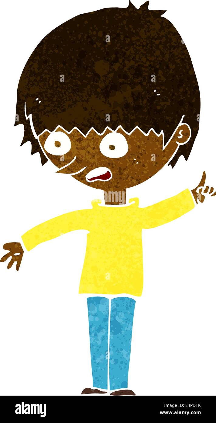 Cartoon boy avec question Illustration de Vecteur