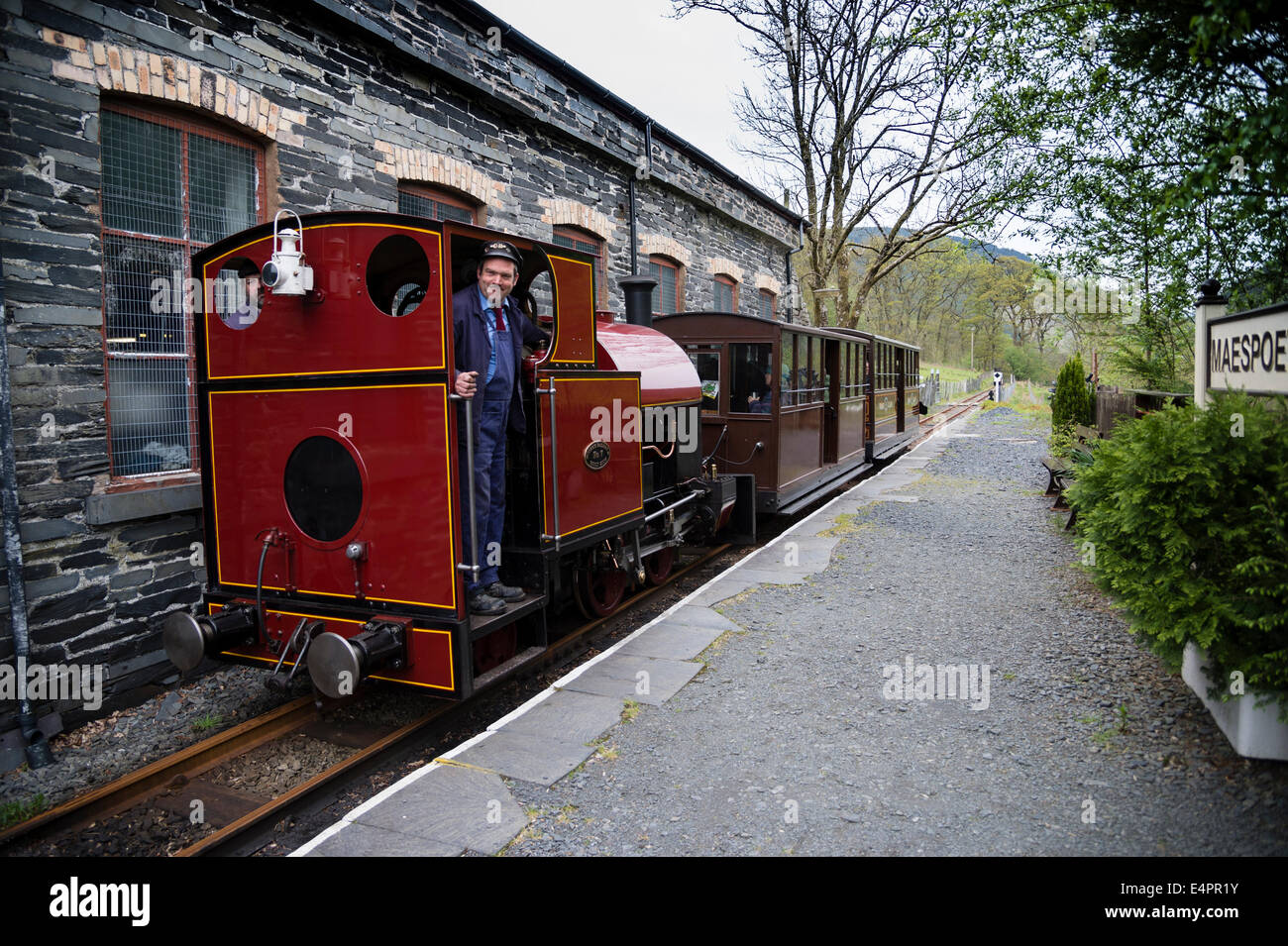 L'Corris narrow gauge steam railway, Snowdonia Powys Pays de Galles UK Banque D'Images