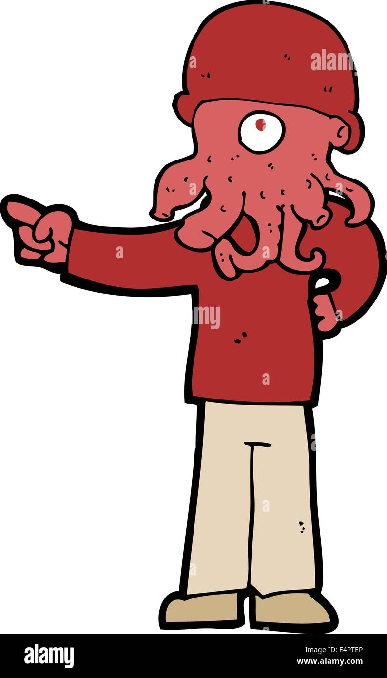 Alien cartoon monster man Illustration de Vecteur