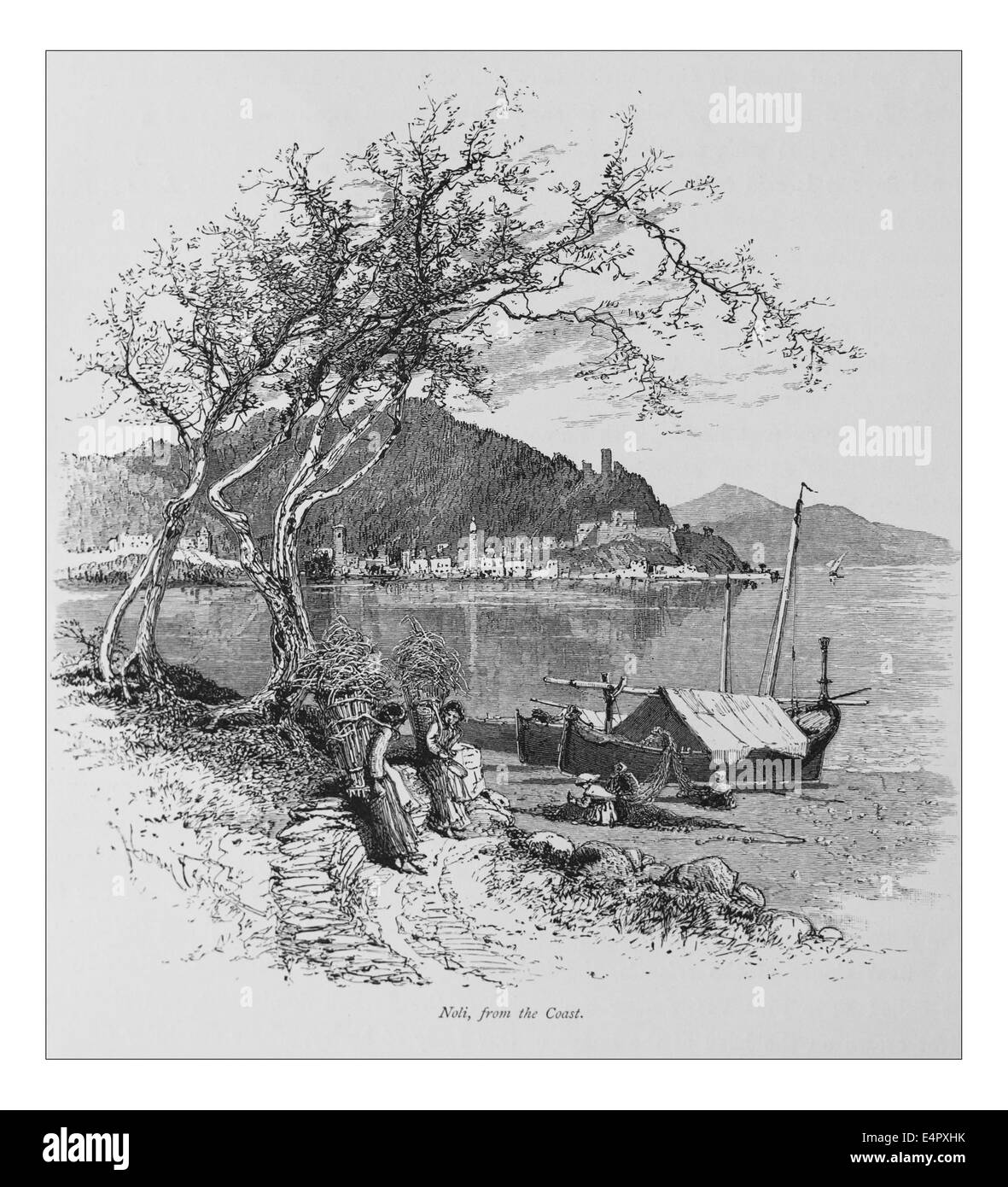 Noli de la côte  Illustration de 'les îles britanniques - Cassell Petter Galpin et pittoresque partie 8 l'Europe. L'Europe était un pittoresque illustré Ensemble de magazines publiés par Cassell, Petter, Galpin & Co. de Londres, Paris et New York en 1877. Les publications touristiques représenté en Europe hante, avec des descriptions de texte et de l'acier et de gravures sur bois par d'éminents artistes de l'époque, tels que Harry Fenn, William H J Boot, Thomas C. L. Rowbotham, Henry T. Green , Myles B. Foster, John Mogford , David H. McKewan, William L. Leitch, Edmund M. Wimperis et Joseph B. Smith. Banque D'Images