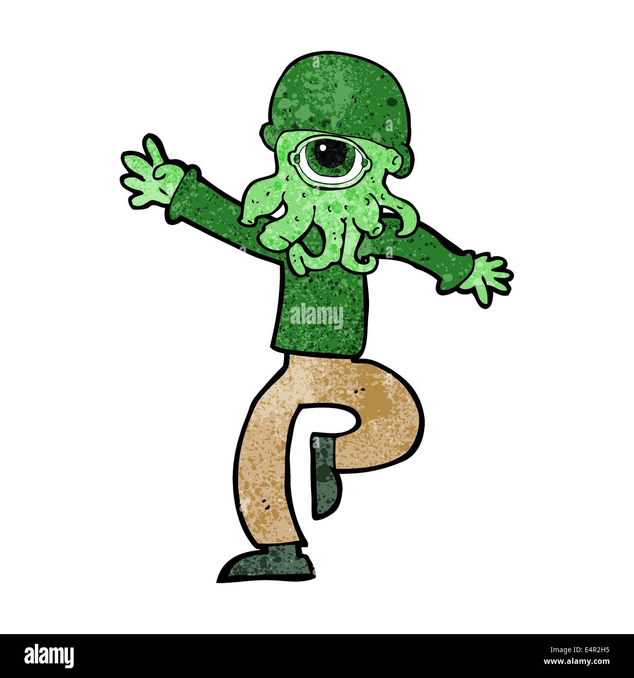Alien cartoon monster man Illustration de Vecteur